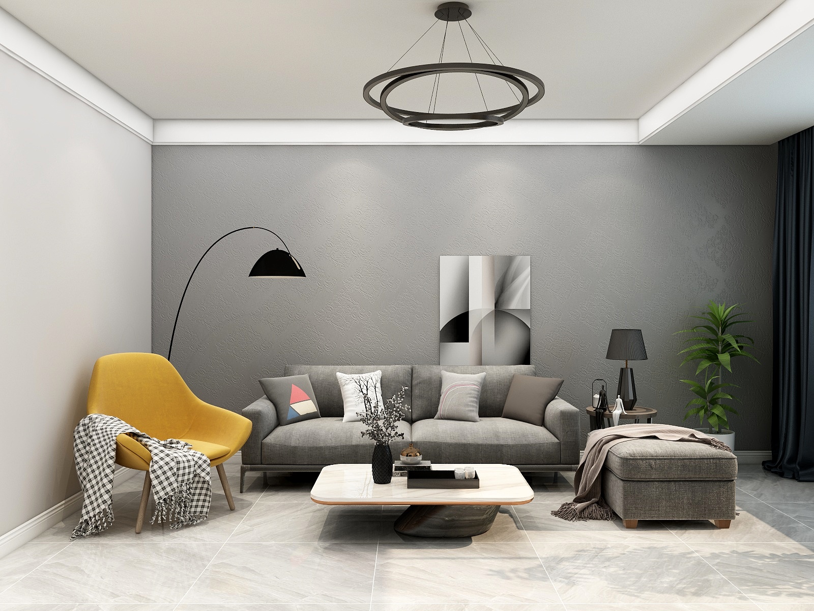 100元设计方案-145平米现代简约风格两室装修效果图