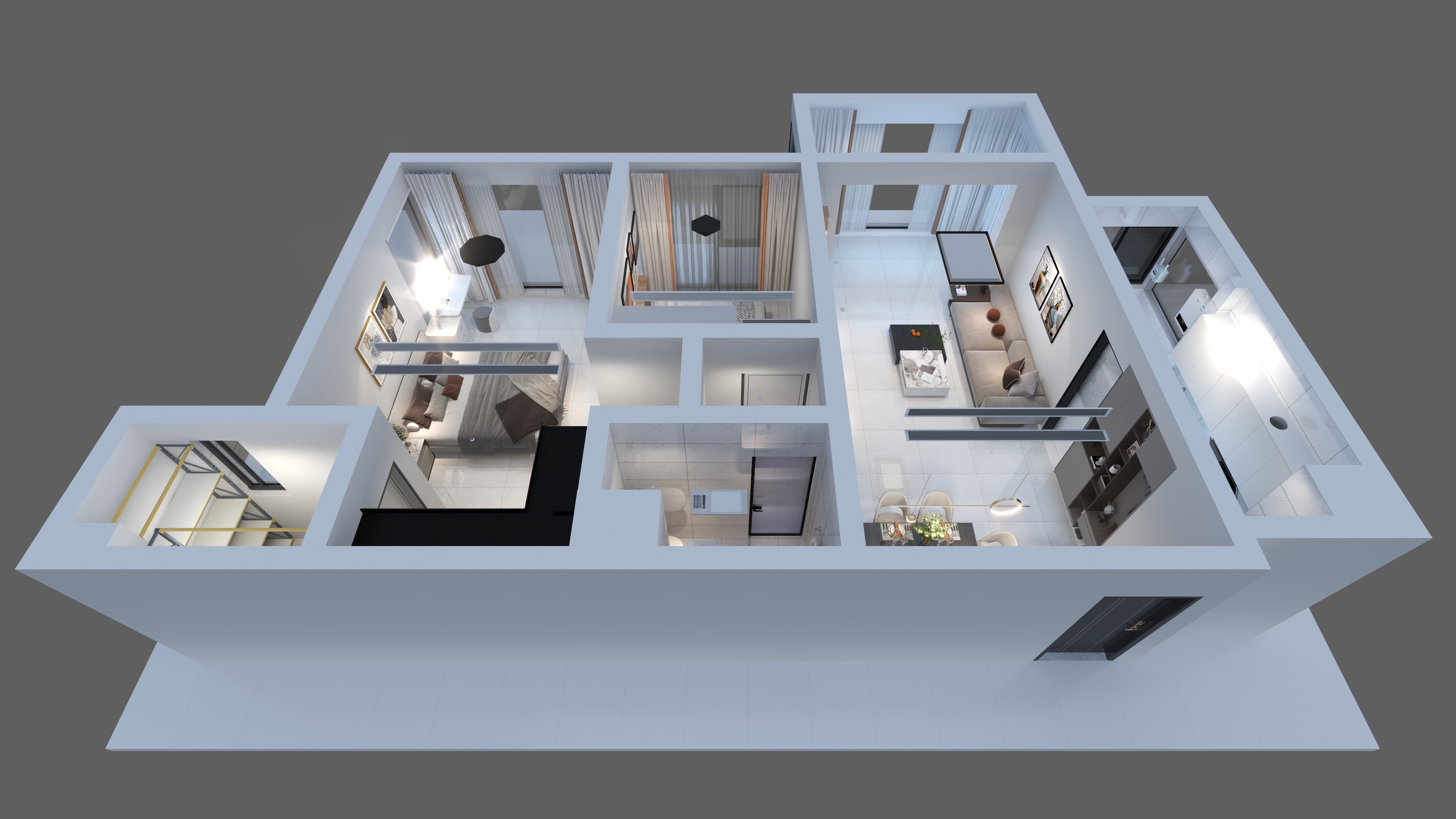 成都智家豪庭装饰-华侨城滨江壹号33-2001-装修设计方案