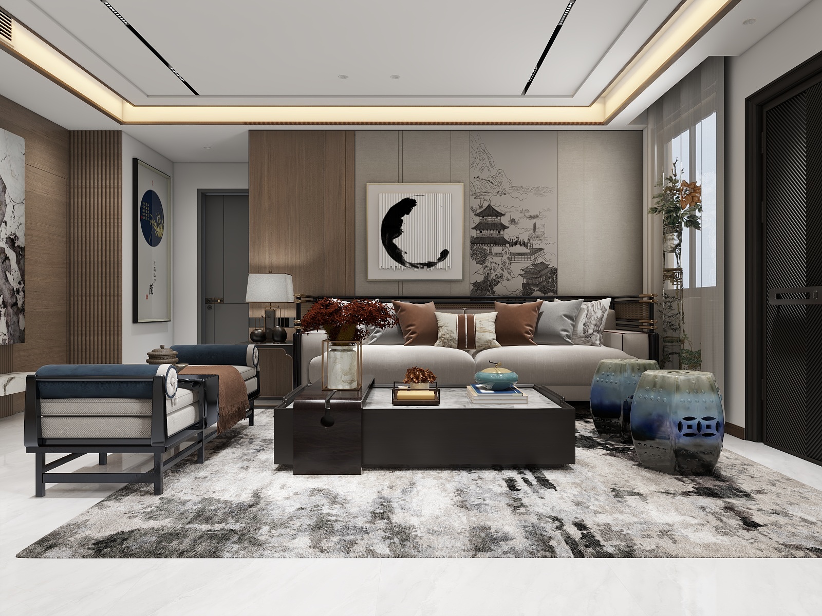 天水全案设计师白老师-新中式设计方案装修效果图