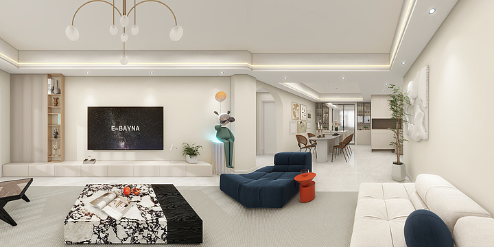 圆融木屿空间设计-德坤小区134，奶油风-装修设计方案