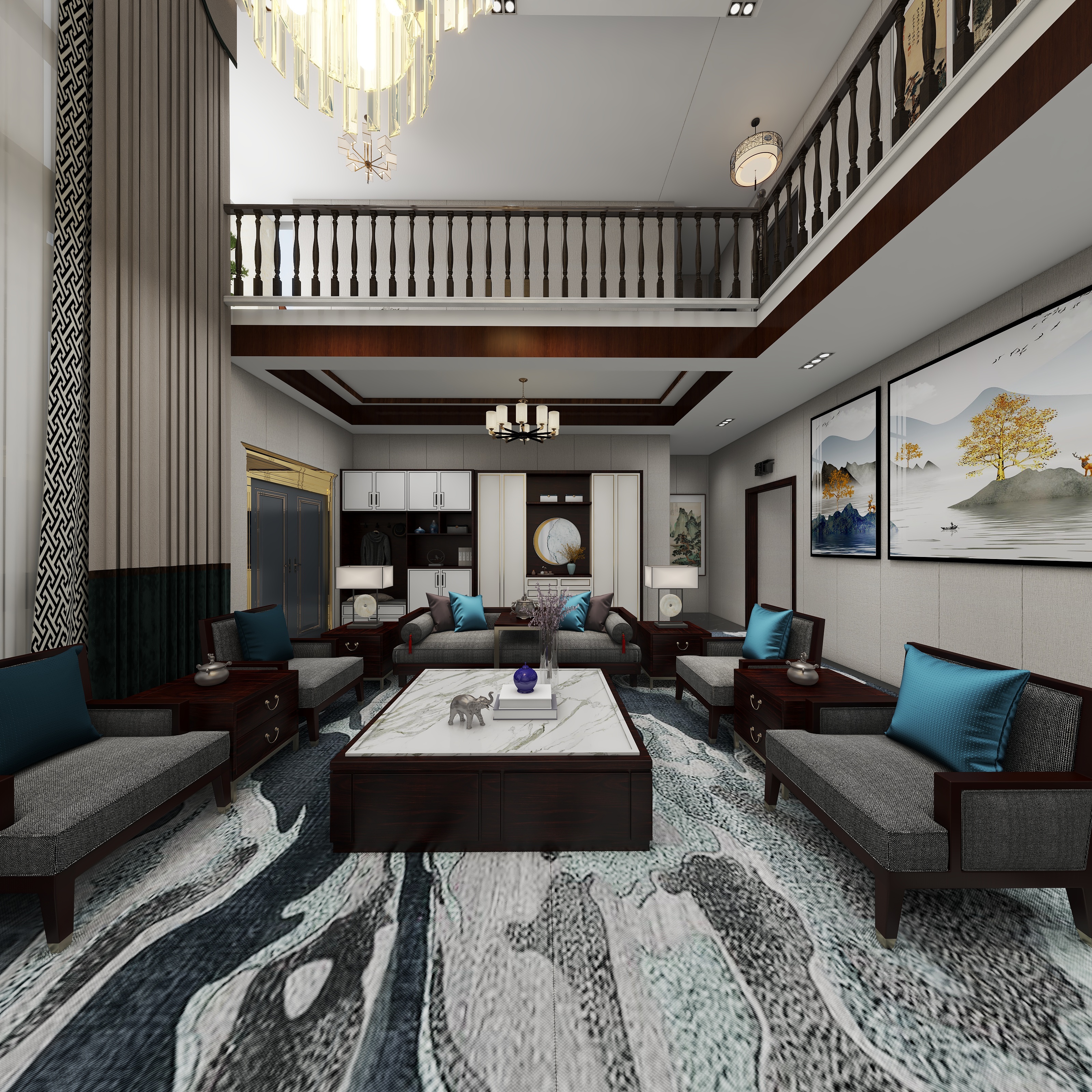 郭荣-自建236㎡*3层别墅带阳光房 设计-装修设计方案