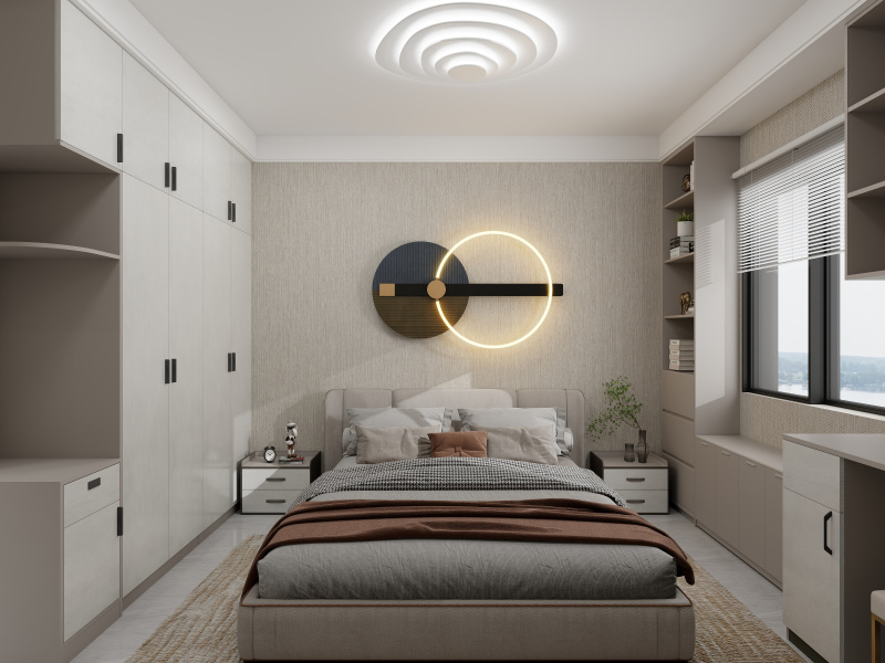 Minimalist Beige Bedroom with Modern Touches