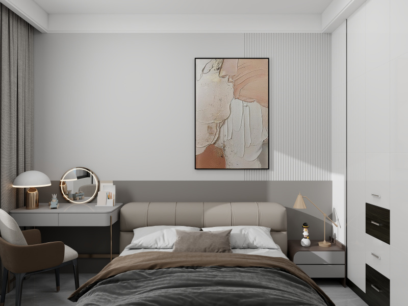Modern Gray Bedroom with Elegant Design