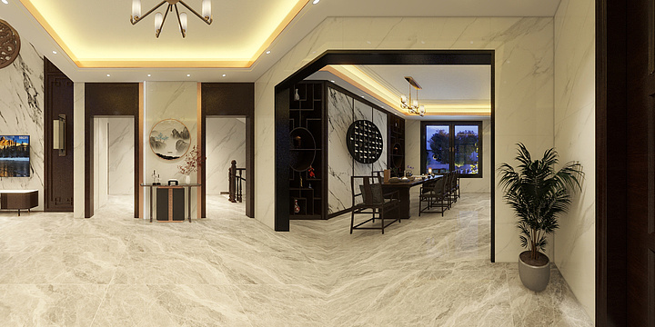 殷明|全案设计师-【新中式-别墅】冯姐项目10.11-装修设计方案