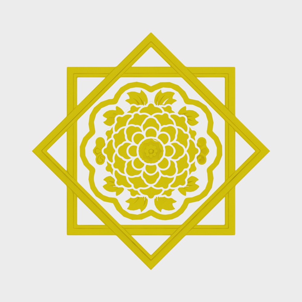 金地牡丹团花八达晕纹 元素1