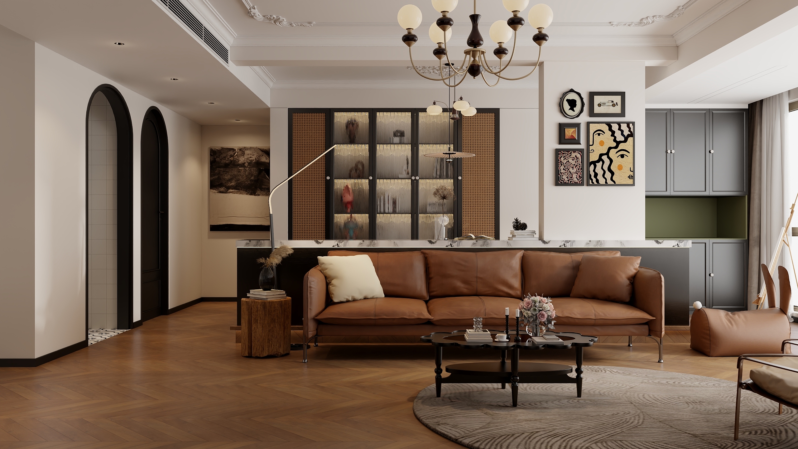 青石空间-青石空间130㎡3室装修效果图