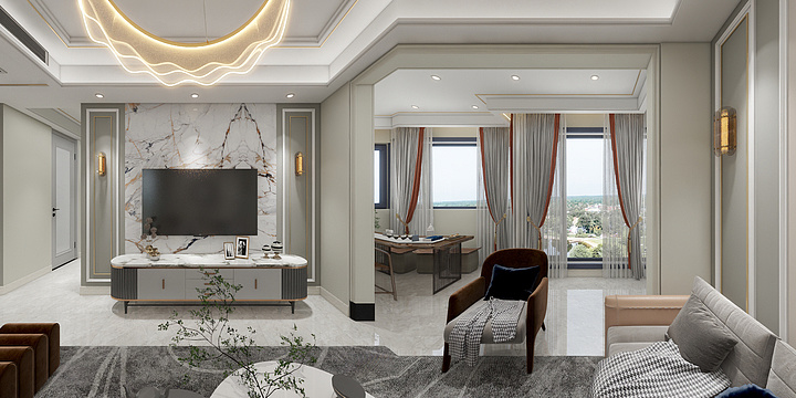 设计师王春林-棕榈彩虹1栋1701房刘总雅居效果图-装修设计方案