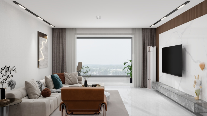 Minimalist Beige Living Room with Elegant Flair
