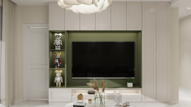 Modern Creamy Beige Living Room