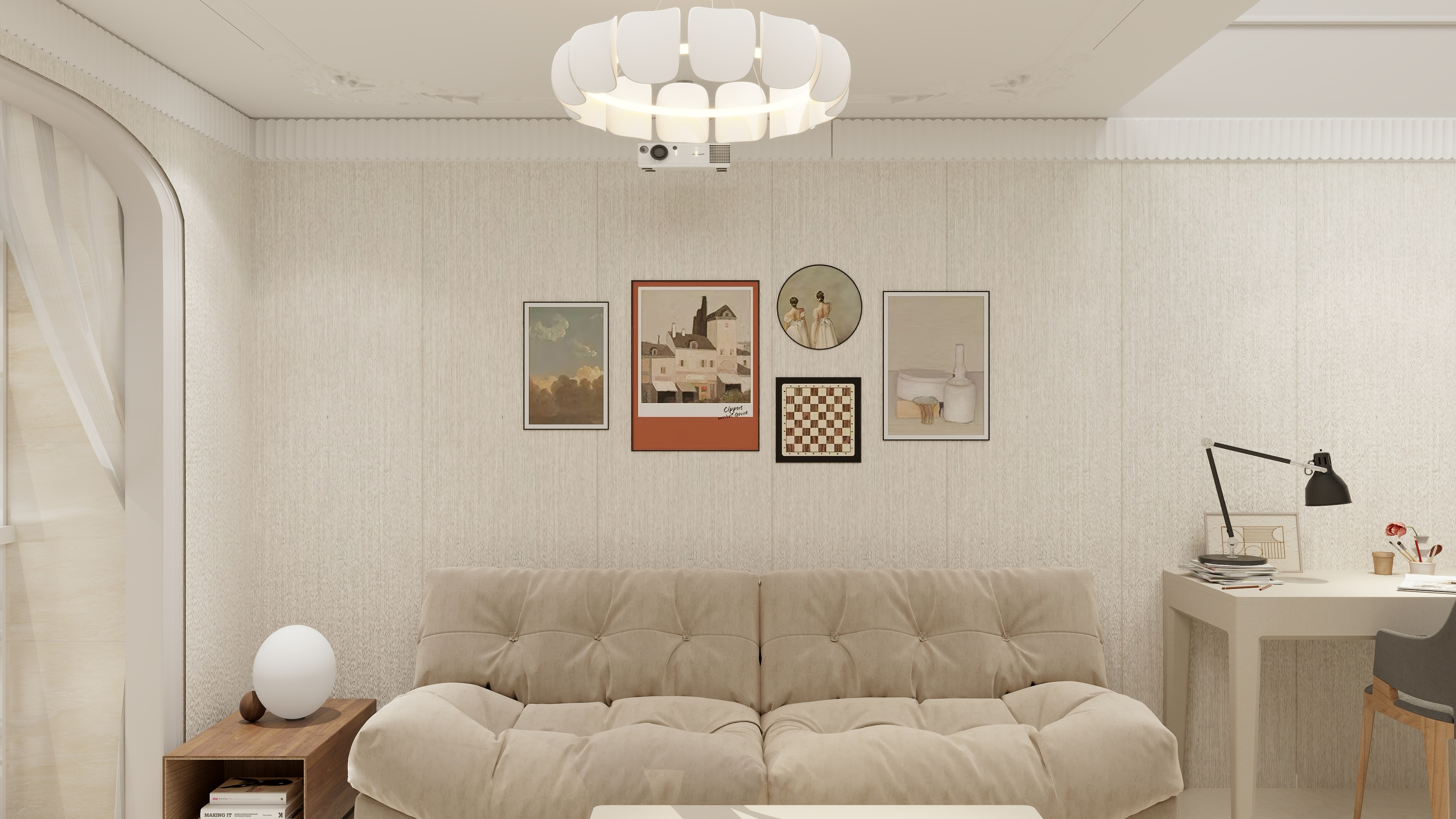 艺雅丽-40平奶油风公寓loft装修效果图