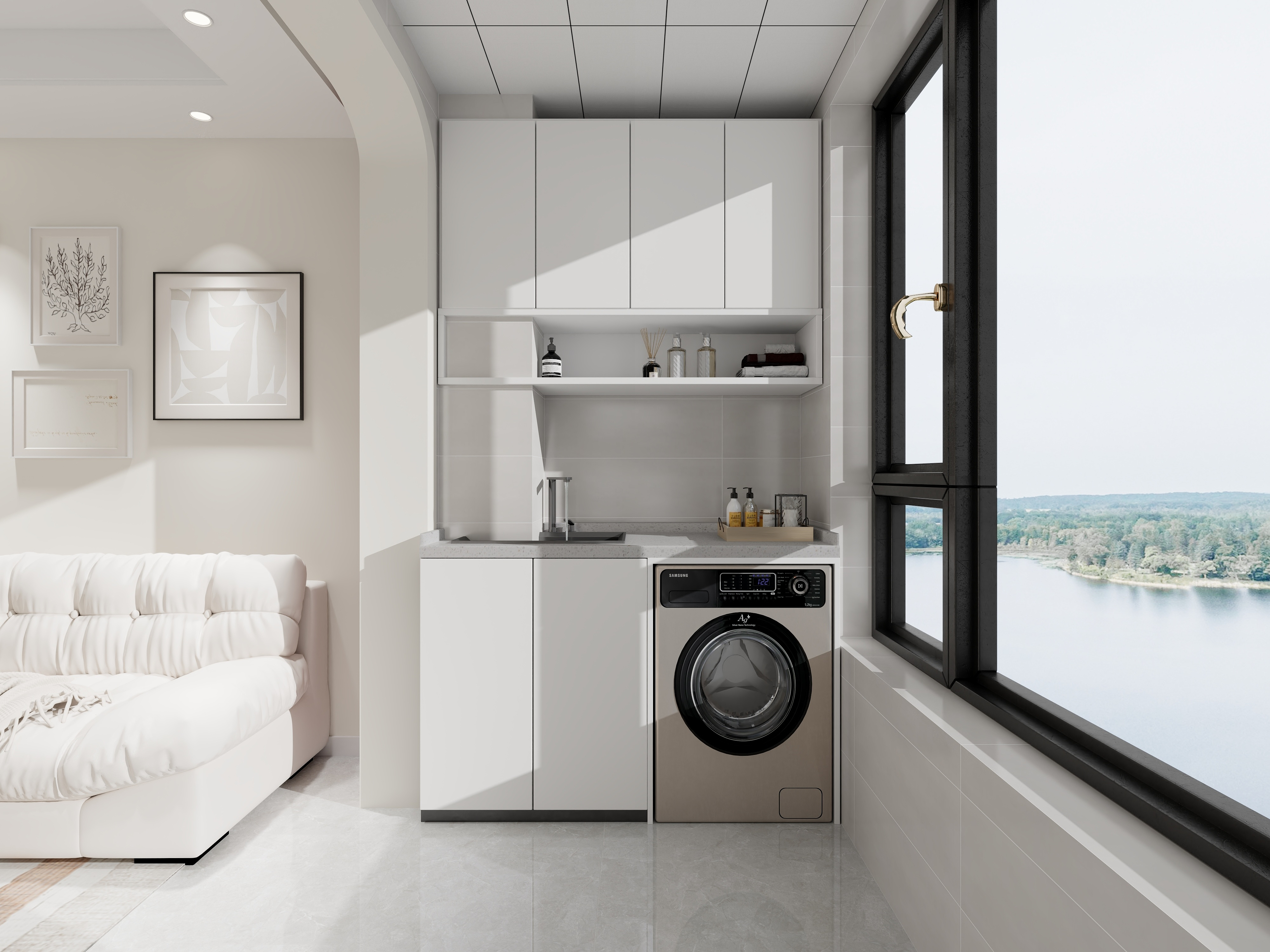 艺雅丽-122平奶油风格装修效果图