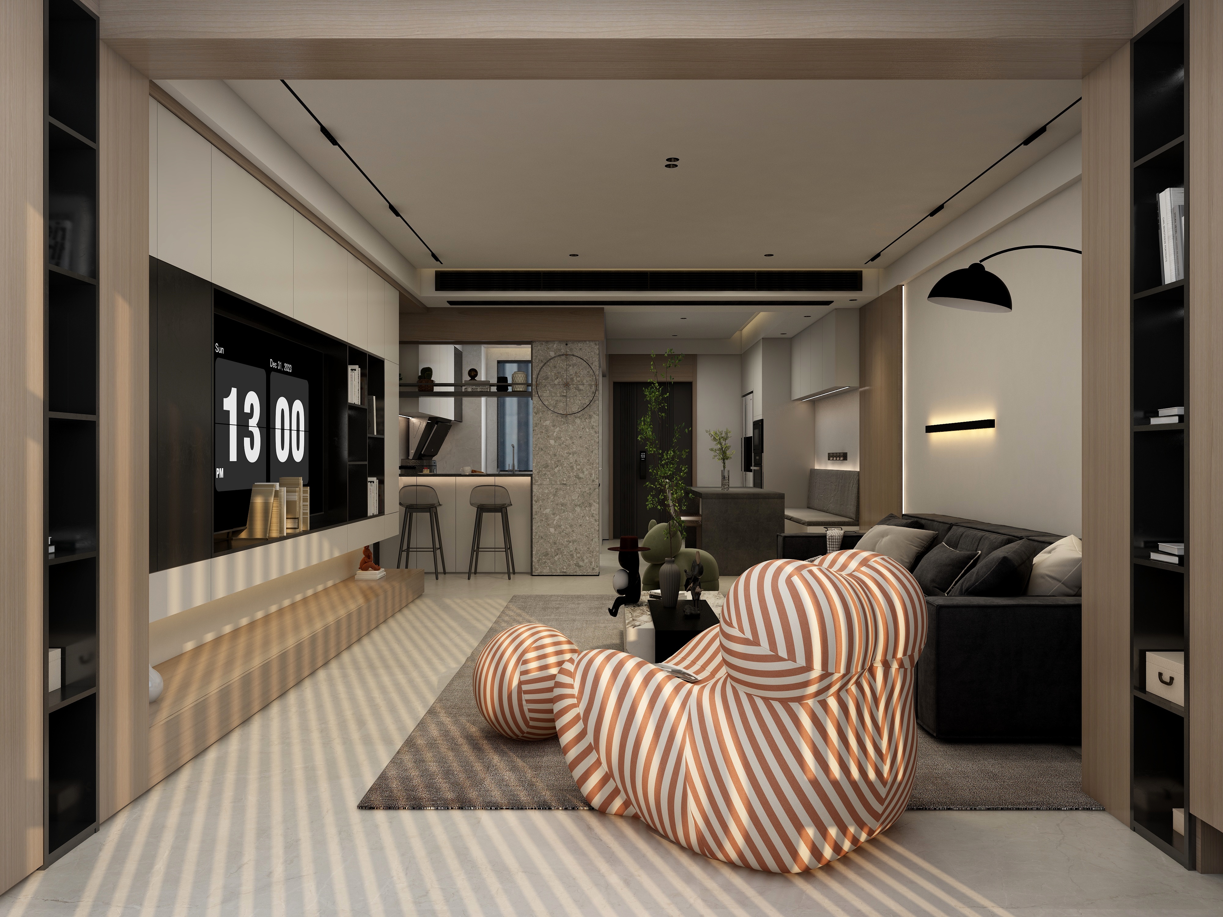 张煜强煜境设计-现代三居装修效果图