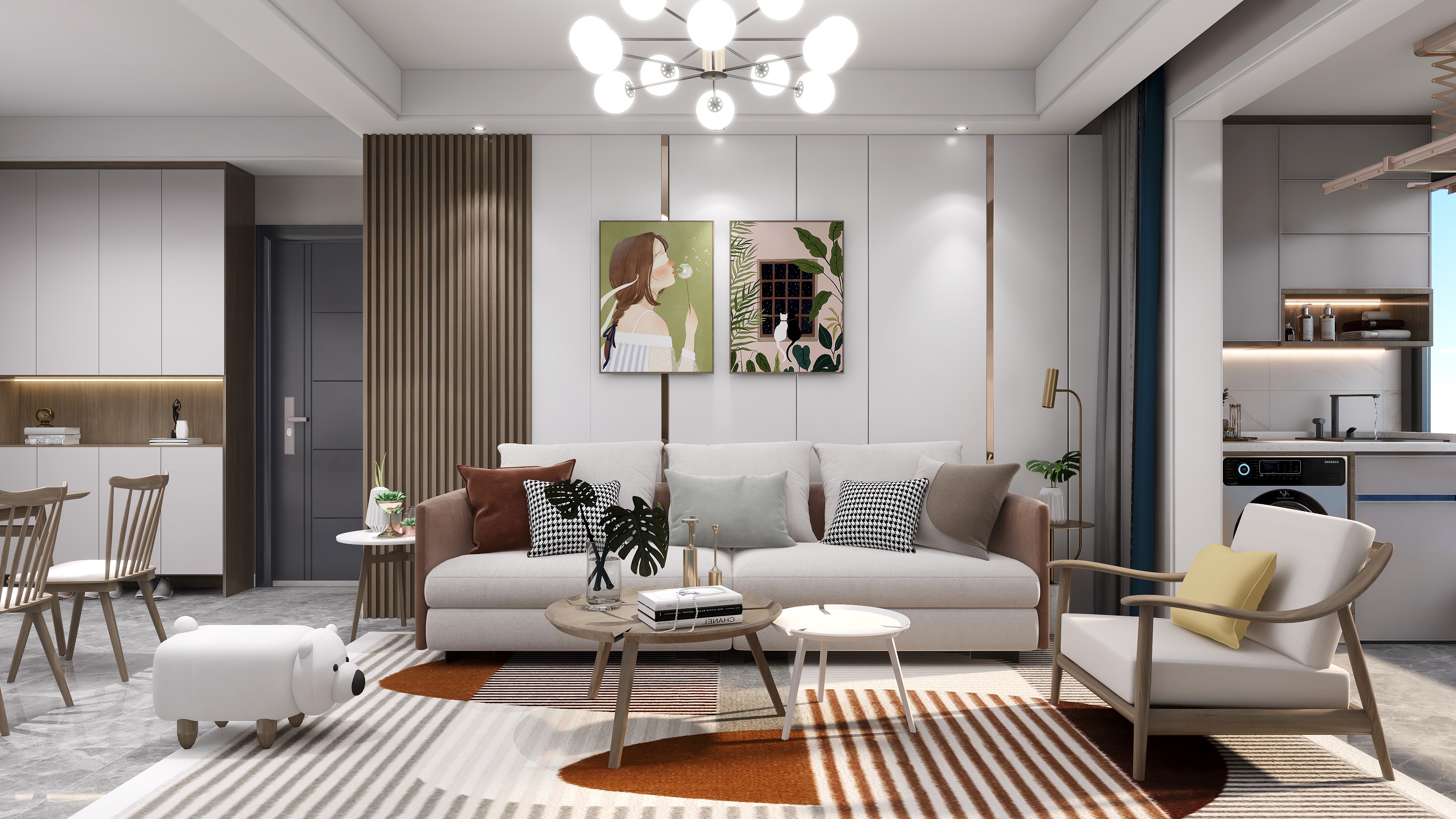 设计师赵响-《哈佛公园》北欧风格95平方3室2厅1卫装修效果图