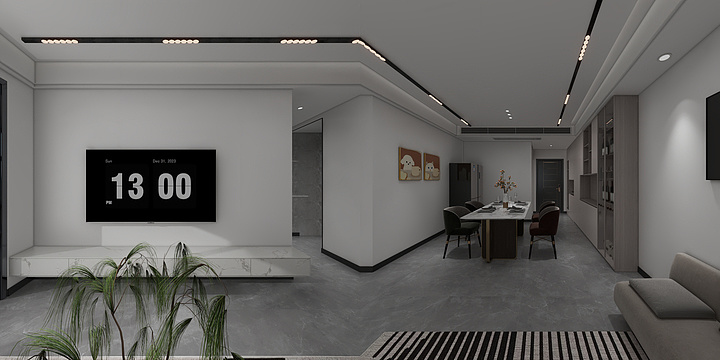 Jun太阳空间-帝景壹号院11-702效果图-装修设计方案