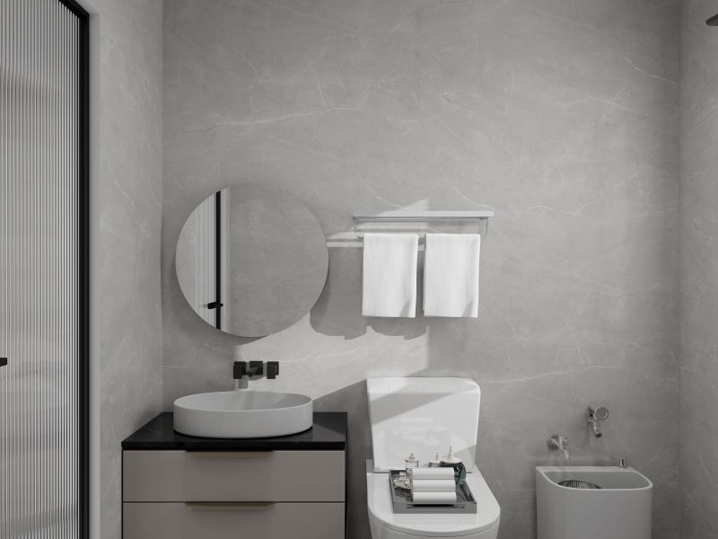 Modern Gray Bathroom with Elegant Simplicity