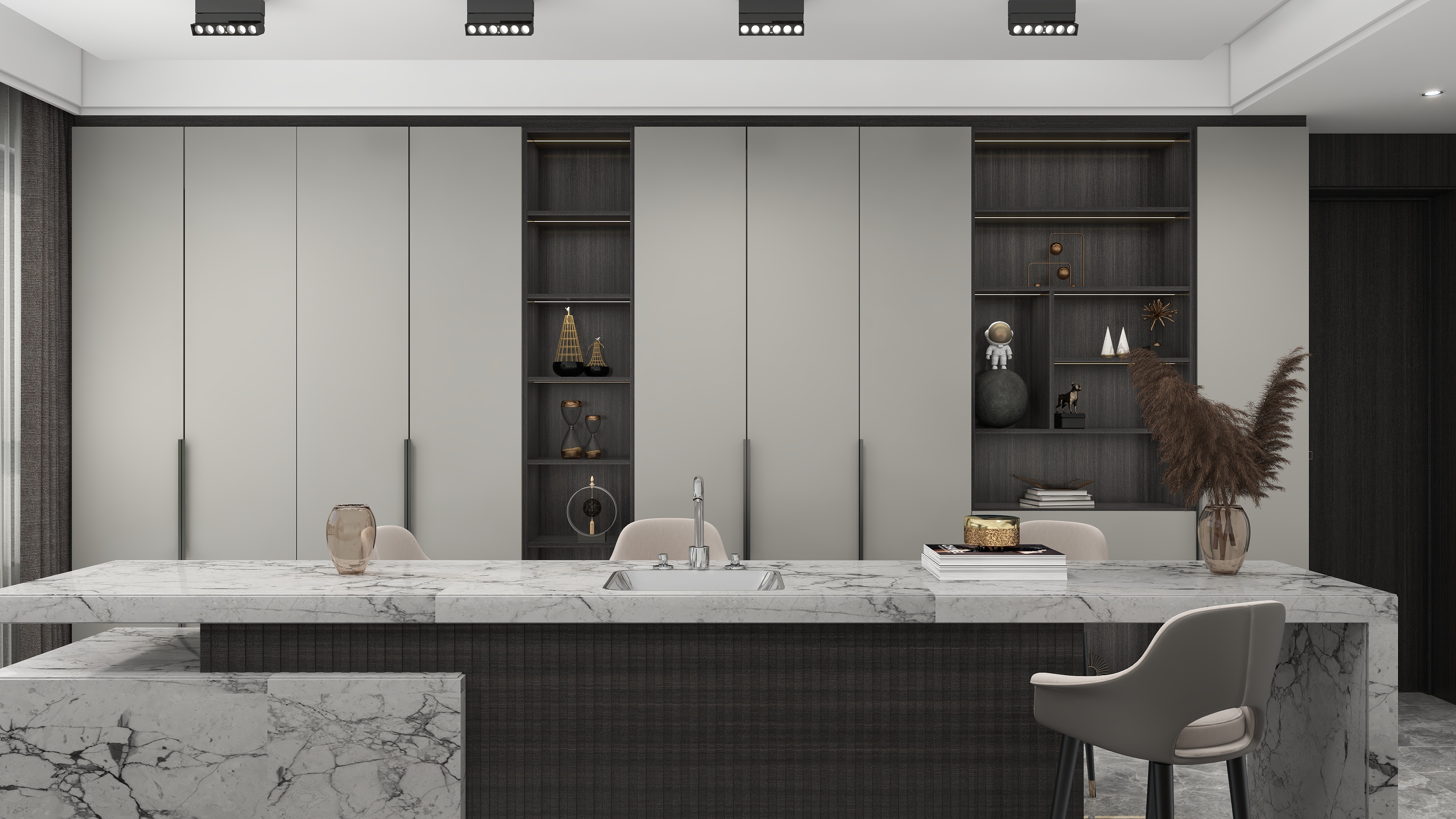 泰安市-渲染效果图-十一月+华北大区+意式轻奢+栗咖-装修设计方案