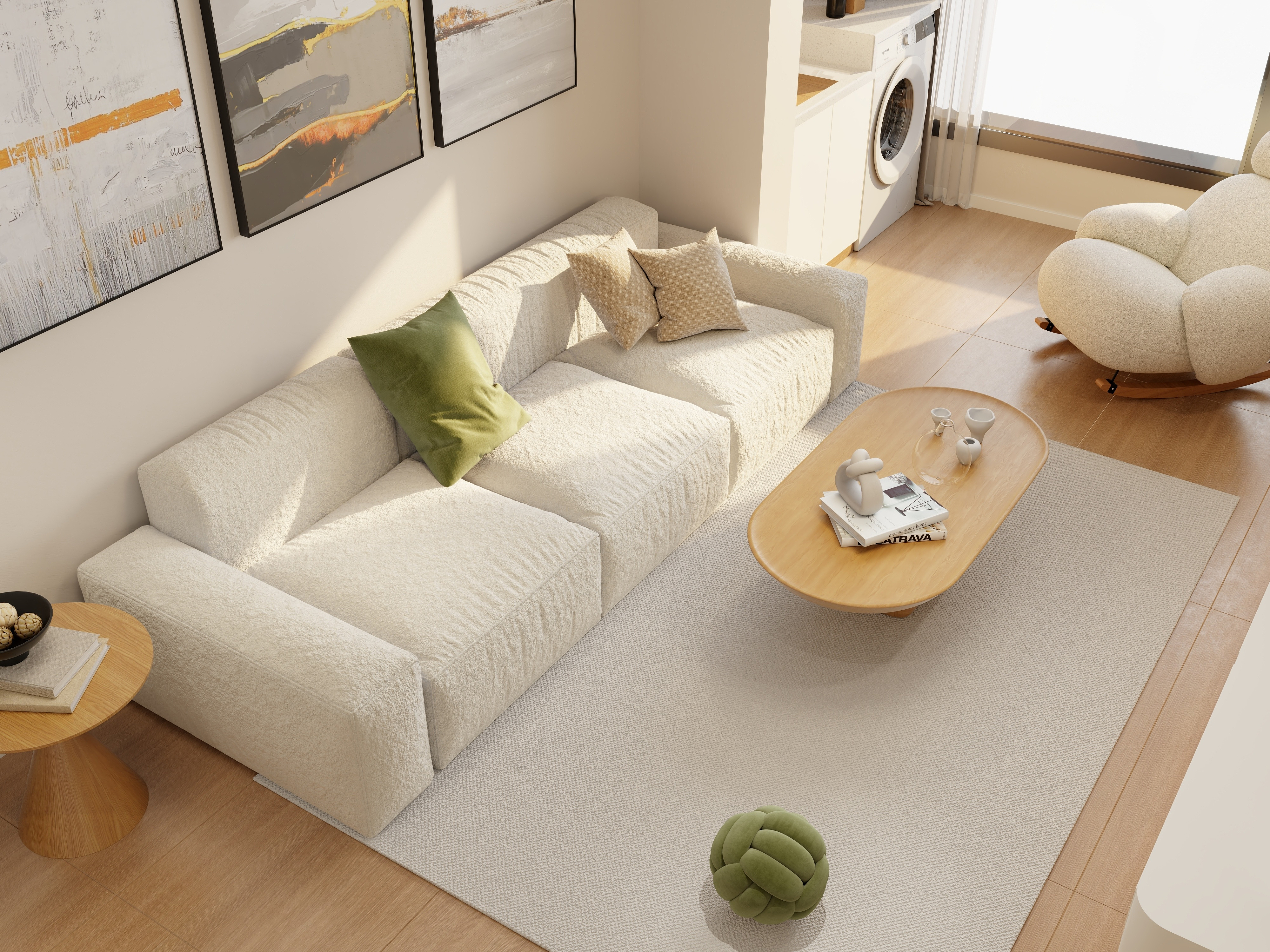 设计者-大仙-温度小居-原木奶油风装修效果图