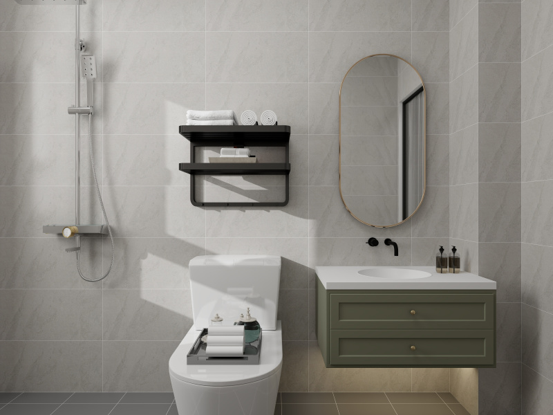 Modern Gray Bathroom with Elegant Details