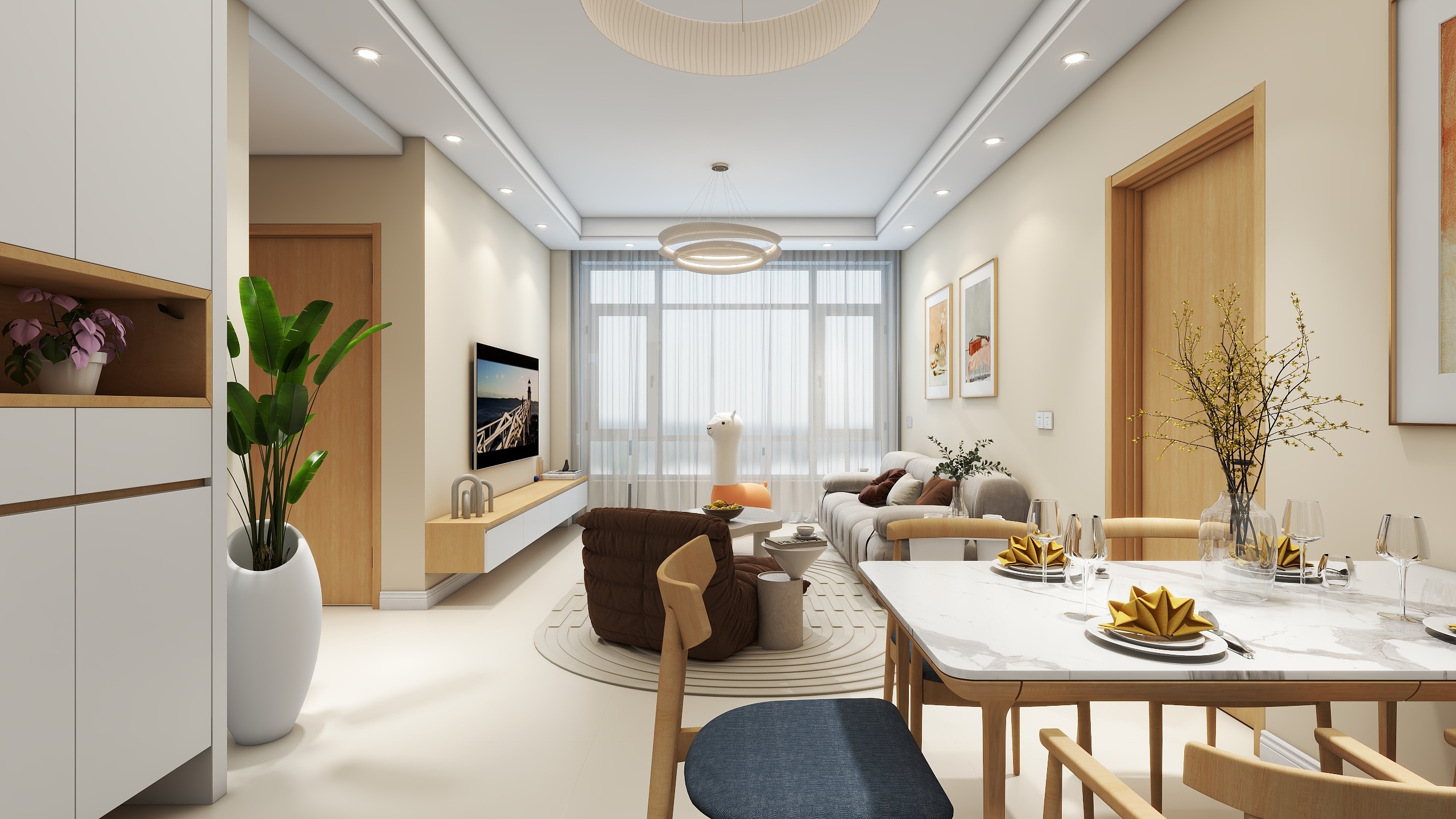 设计师梦恒-80平暖居3室-装修设计方案