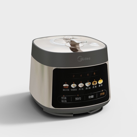 Modern Rice Cookers 3D Model in Black