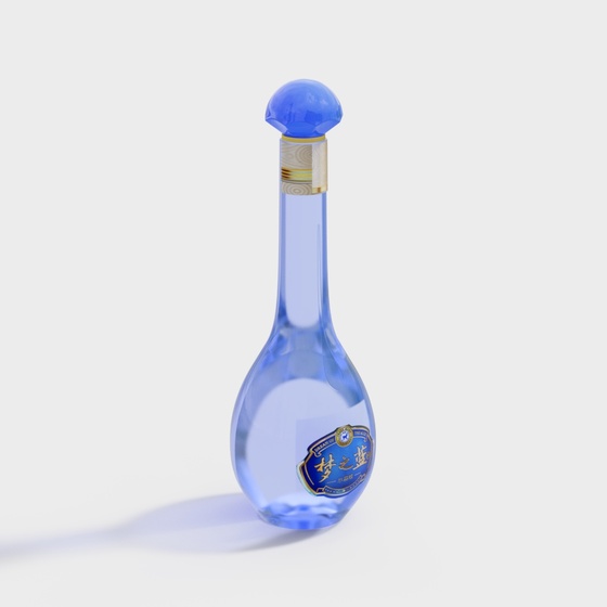 Modern dream blue wine bottle