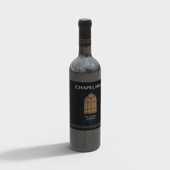 Black Modern Wine Bottle 3D Model for Elegant Serving