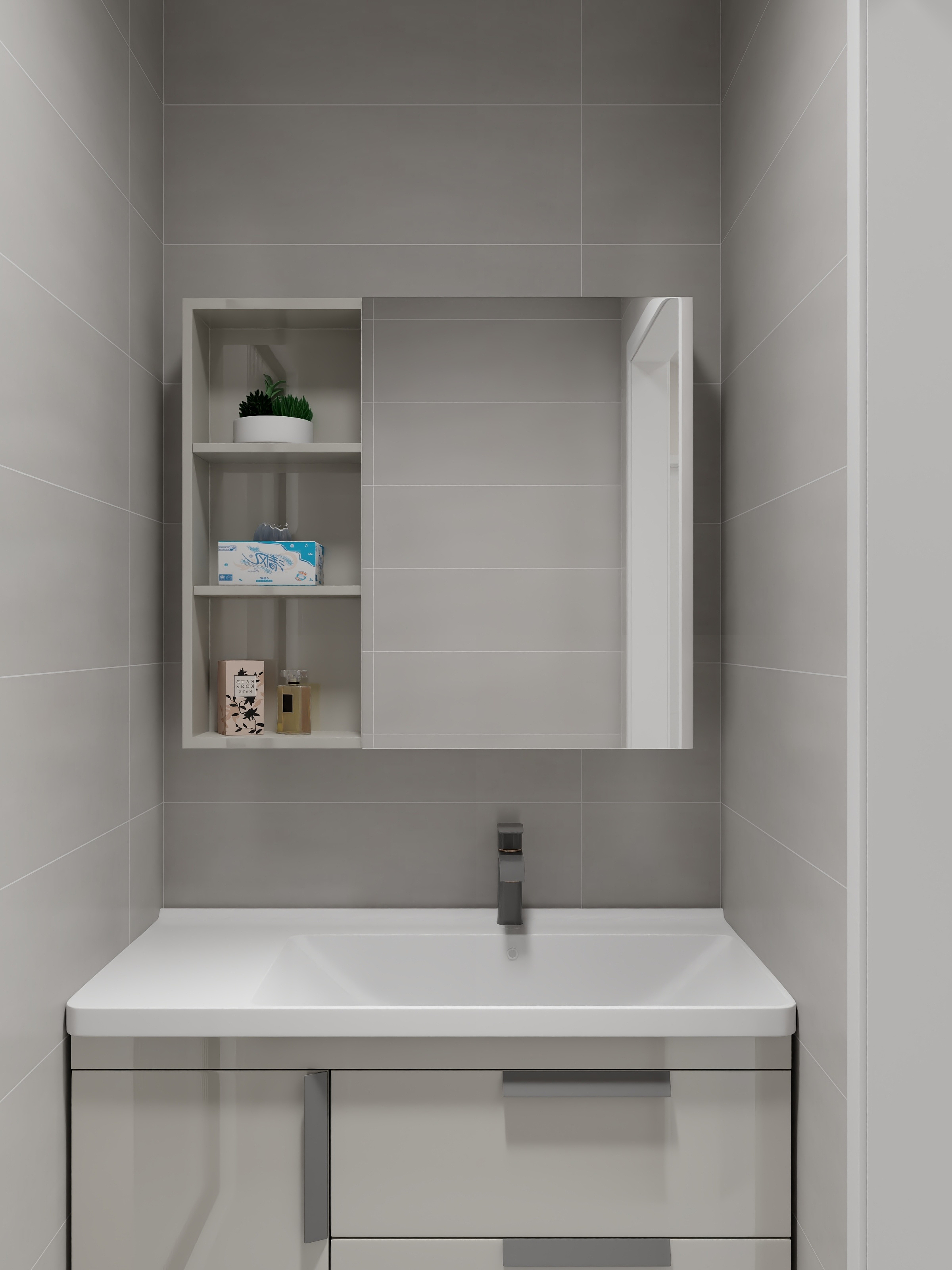 艺雅丽-90平奶油风一层卫生间装修效果图第1张