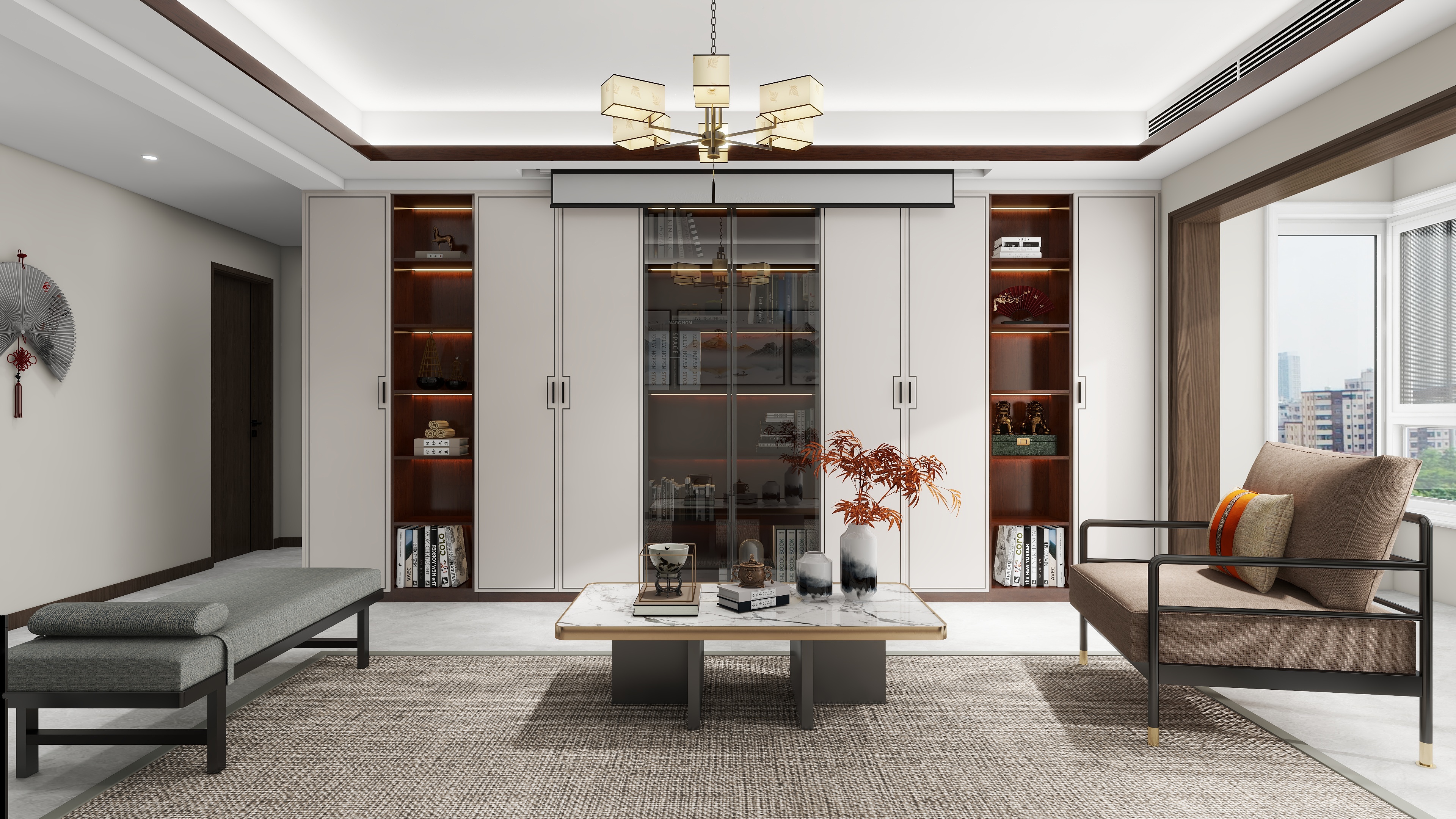 向阳空间表现-安泰未来城-三室新中式-装修设计方案