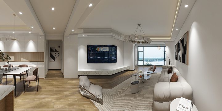 Jun太阳空间-奥林新都5-2-401效果图-装修设计方案