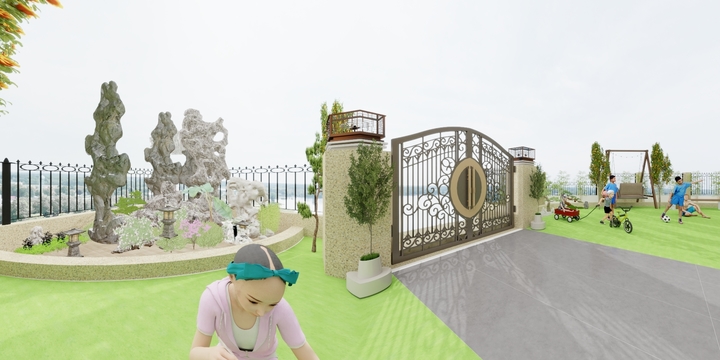 徐建茂-秦峰别墅园林设计规划效果图-装修设计方案