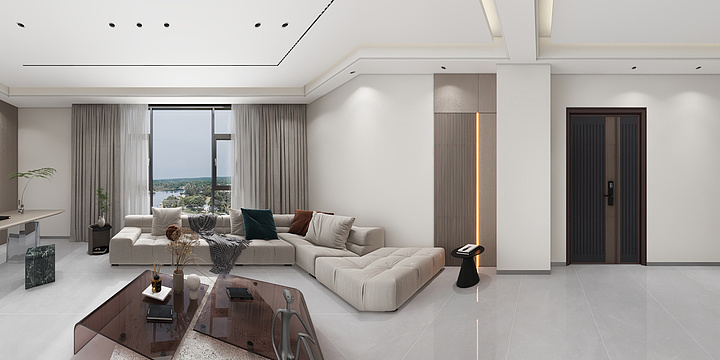 设计师-贾強波-珠街自建房客厅-装修设计方案