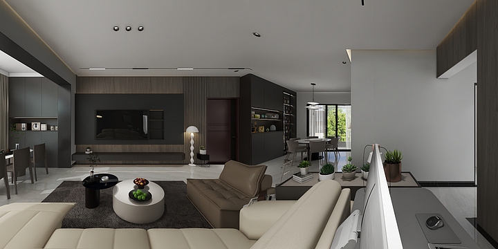 71全案设计-碧桂园125户型-黑白灰-装修设计方案