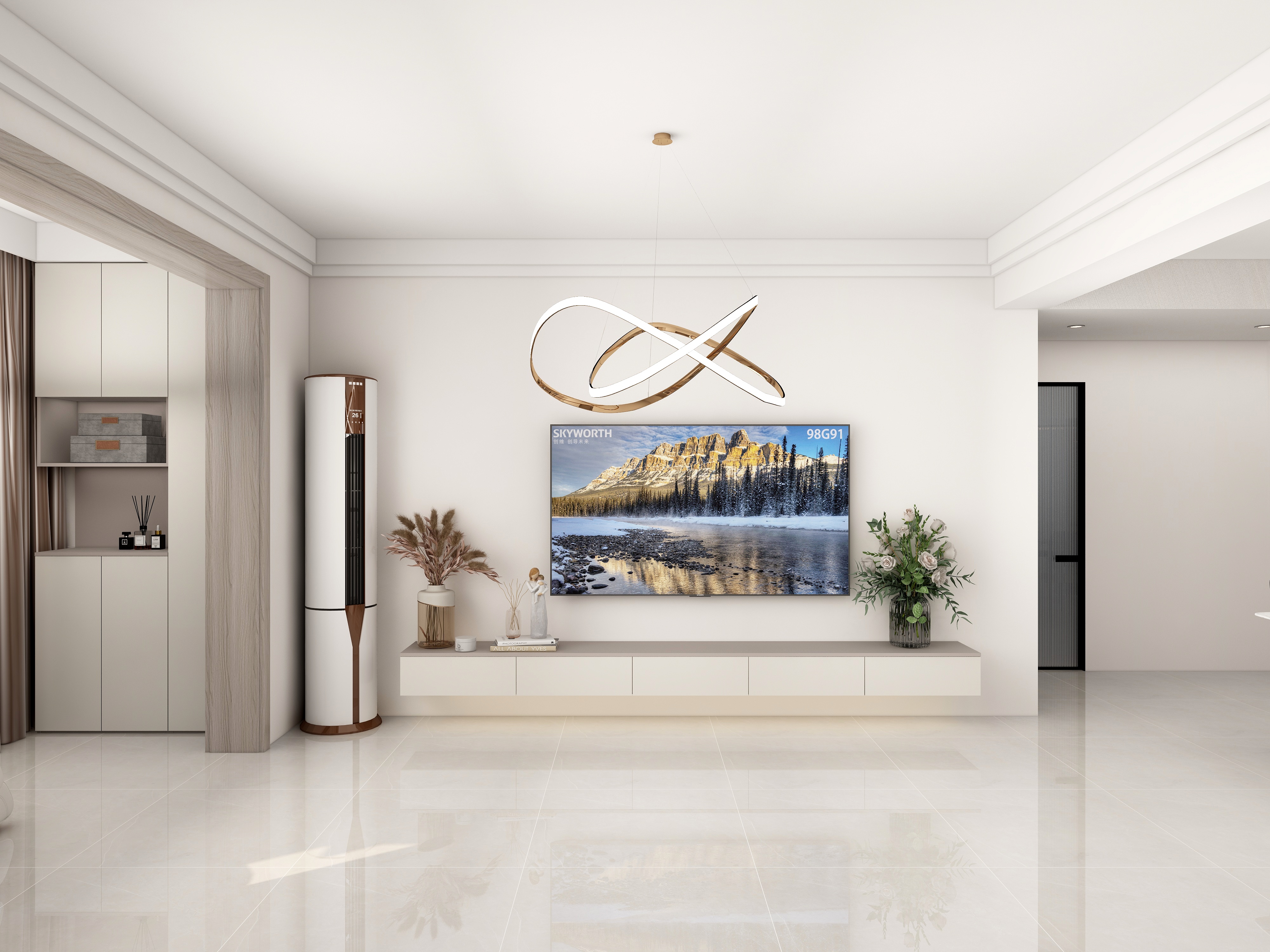 全屋定制江设计-颐和府98㎡2室装修效果图