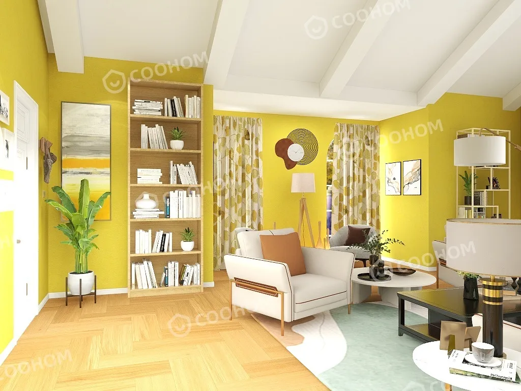 yixirightthere的装修设计方案:Living room + Dining room.