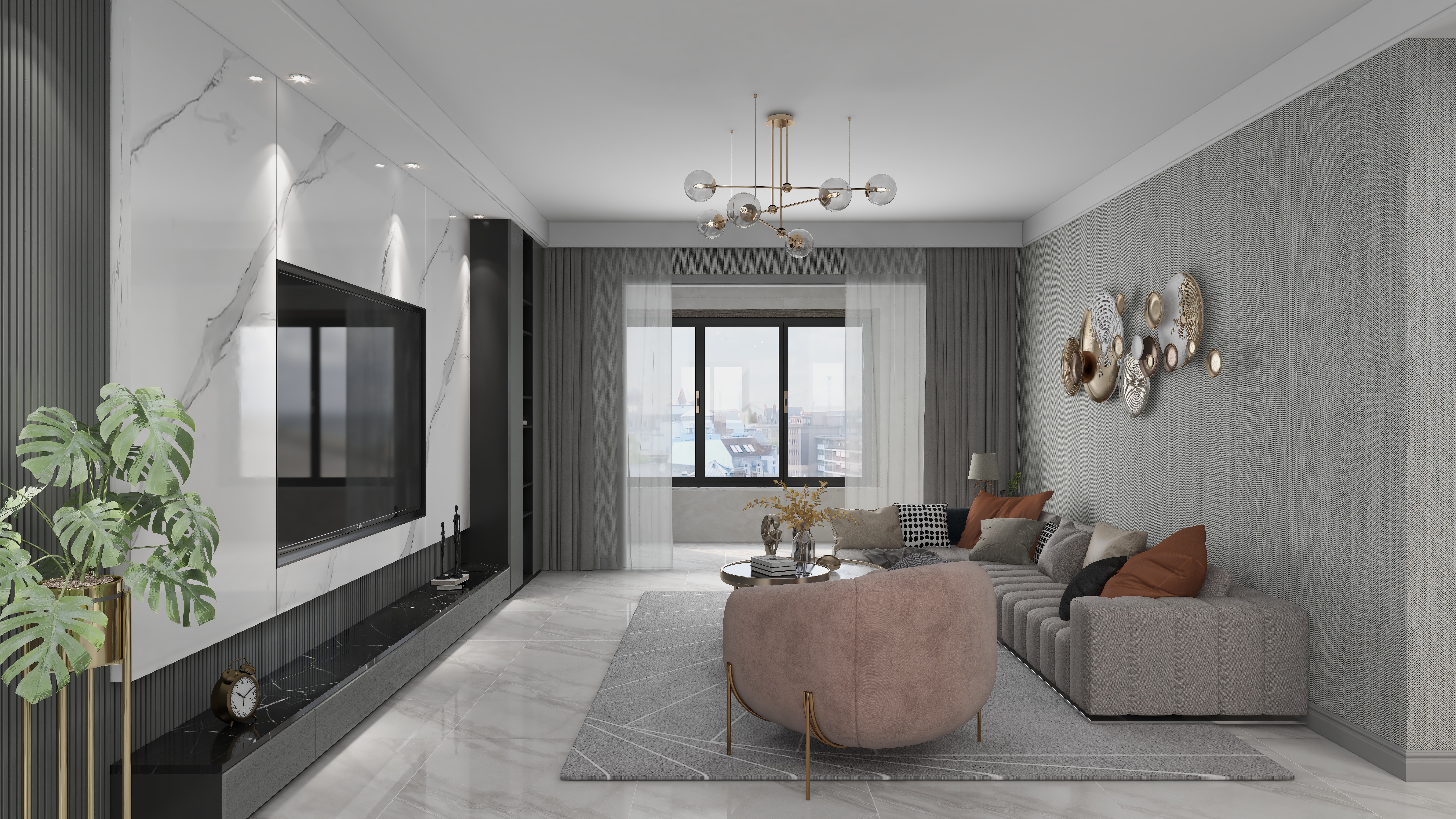 艺雅丽-139平现代简约 装修效果图