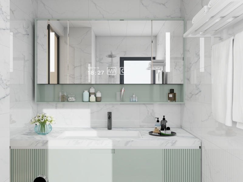 Modern Bathroom with Elegant Green Touches