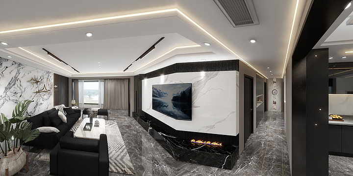 殷明|全案设计师-【现代轻奢-家装】东风人家166㎡-装修设计方案