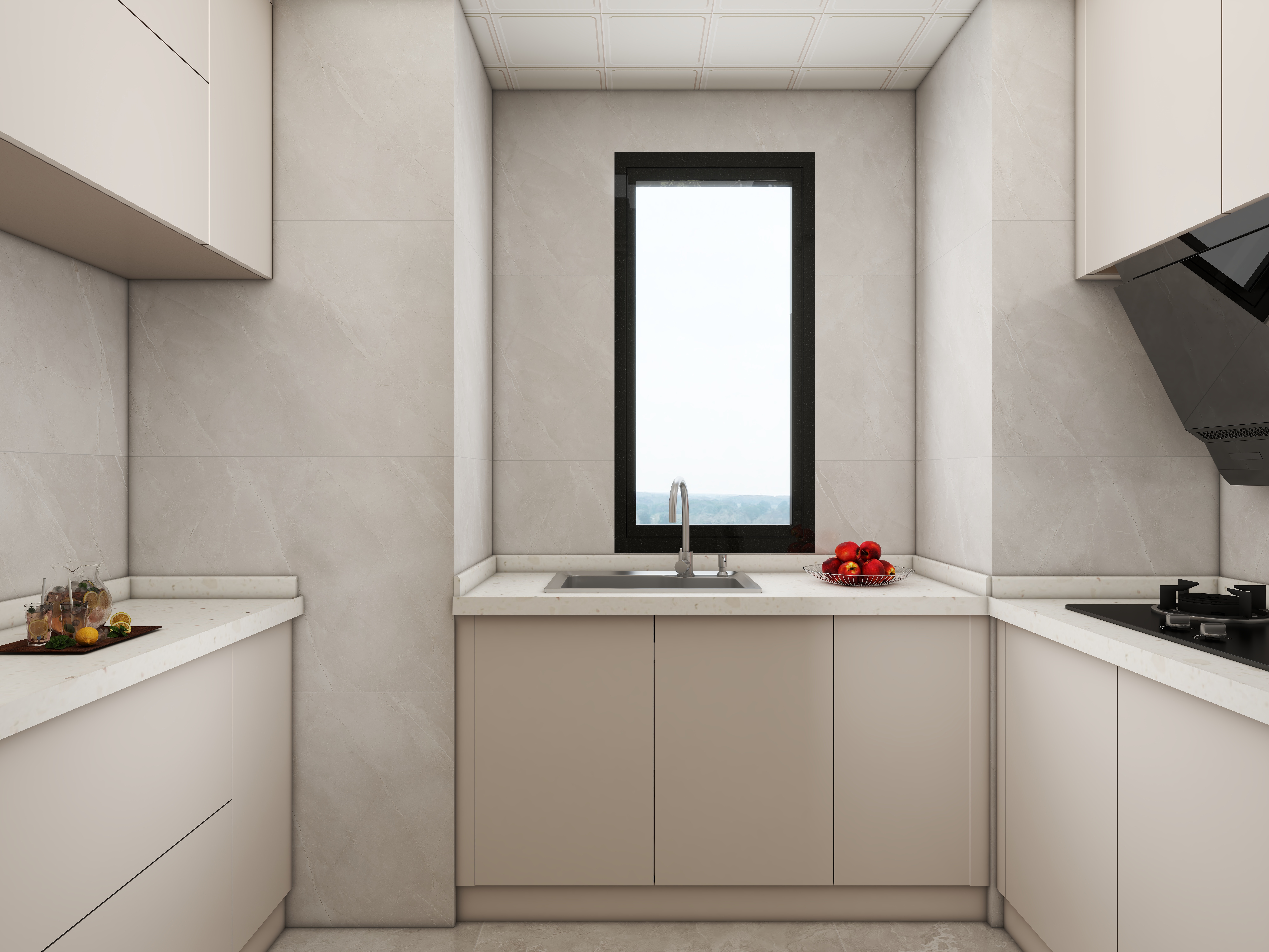 壹诺设计工作室-95㎡3室-奶油风装修效果图