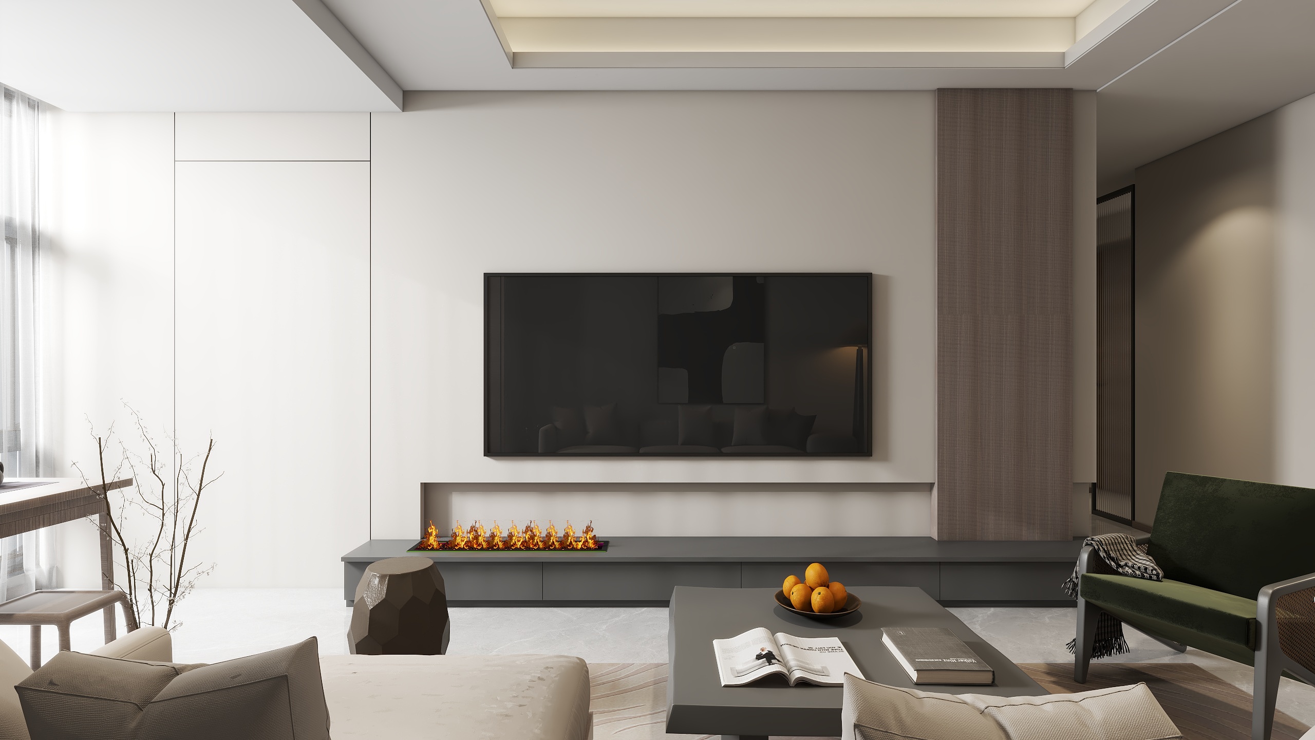 墨间沉设-现代小户型106㎡3室-装修设计方案