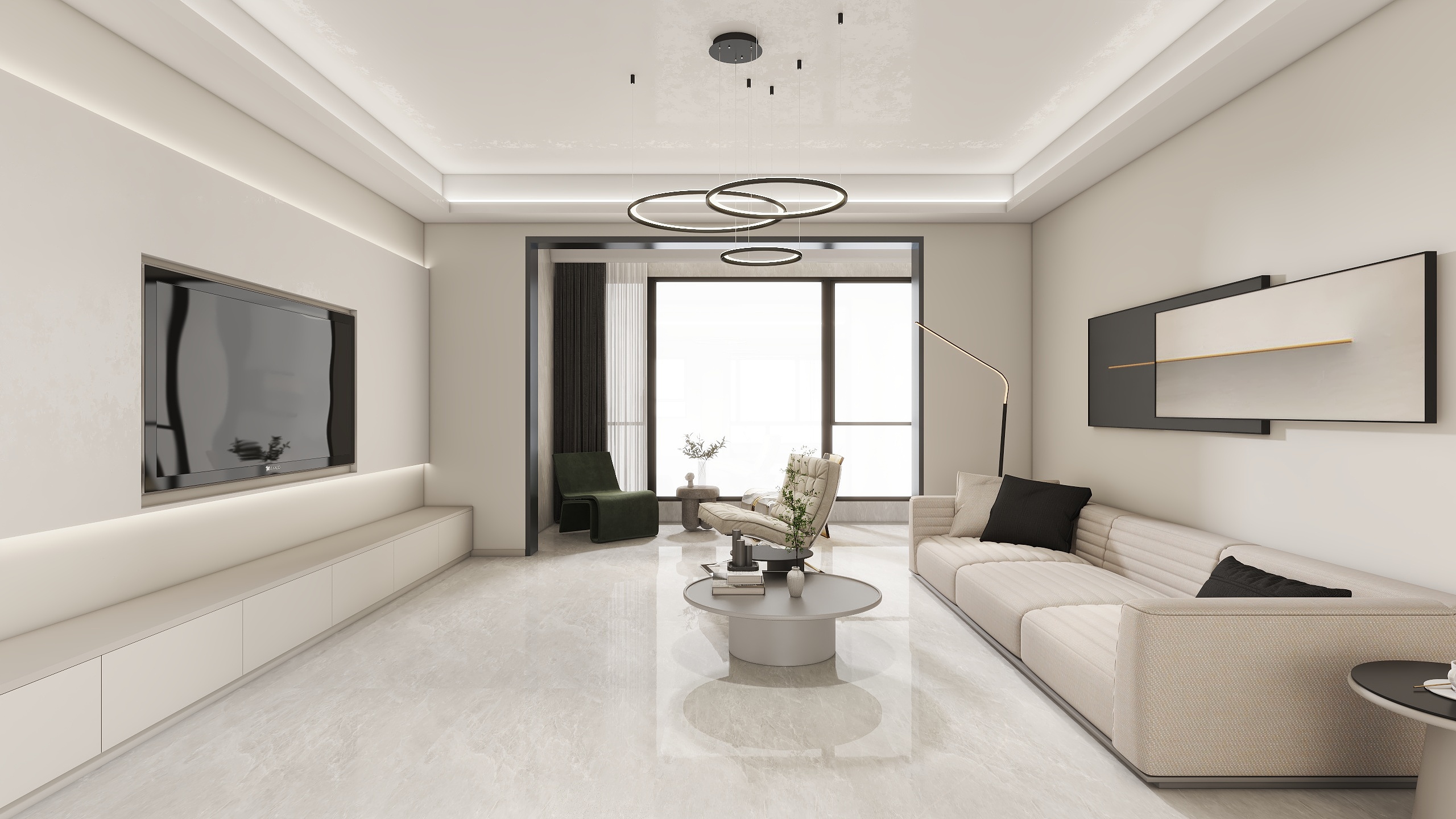 郭涛-现代简约174㎡5室装修效果图