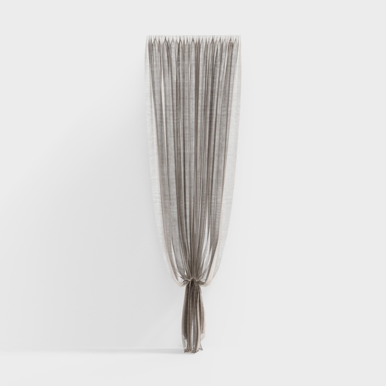 Stylish Gray Modern Fabric Curtains 3D Model