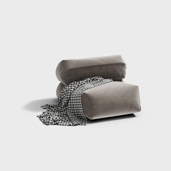 Modern Lazy Couch 3D Model in Beige