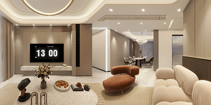 李晓芮-联投01户型127平【意式现代风格】-装修设计方案