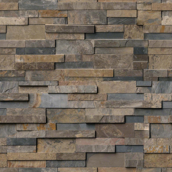 Cultural Stone Wall Tile 3D Model in Gray