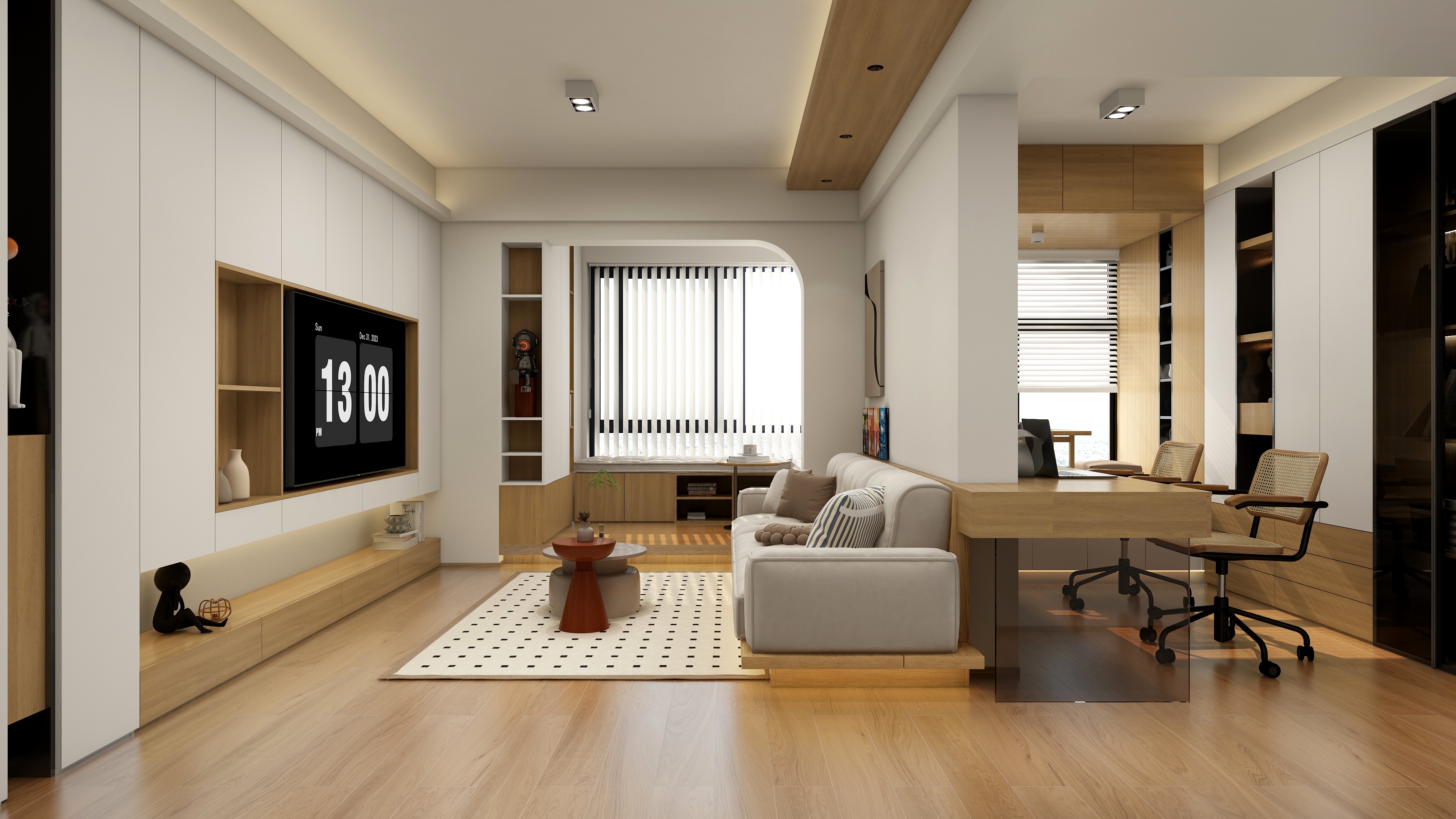 张煜强煜境设计-现代原木78平装修效果图