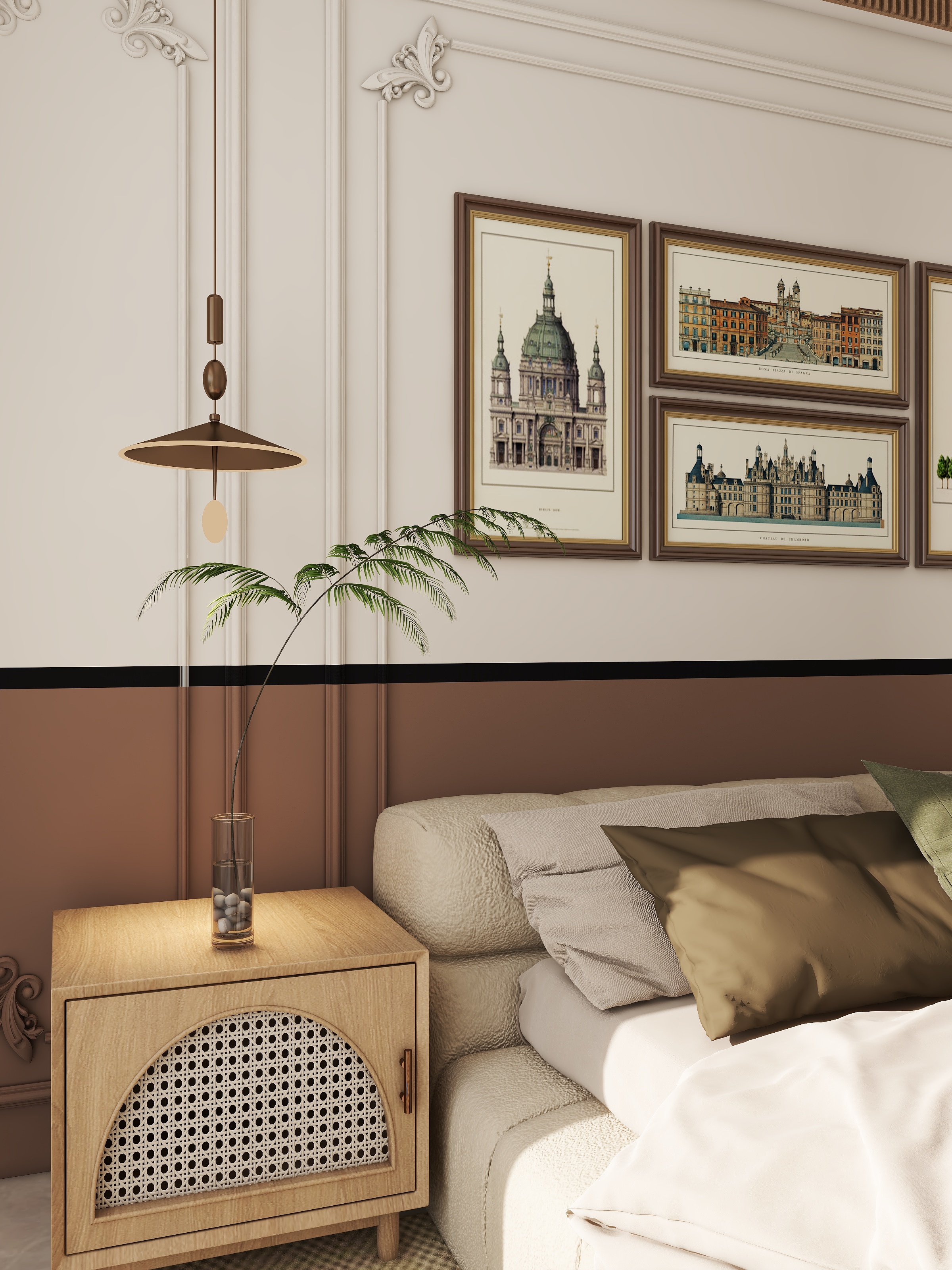 花海设计视觉表现-小法式卧室-装修设计方案