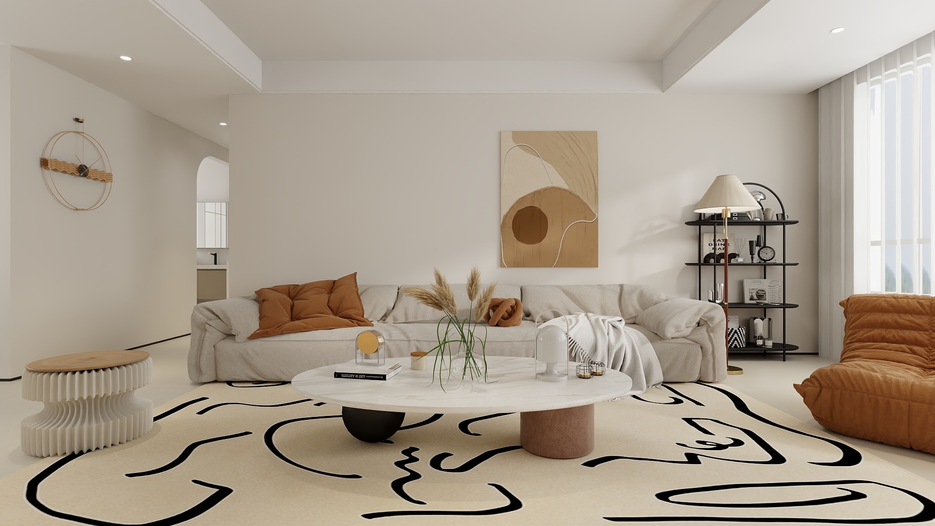 李青越-125平方现代简约三居室装修效果图