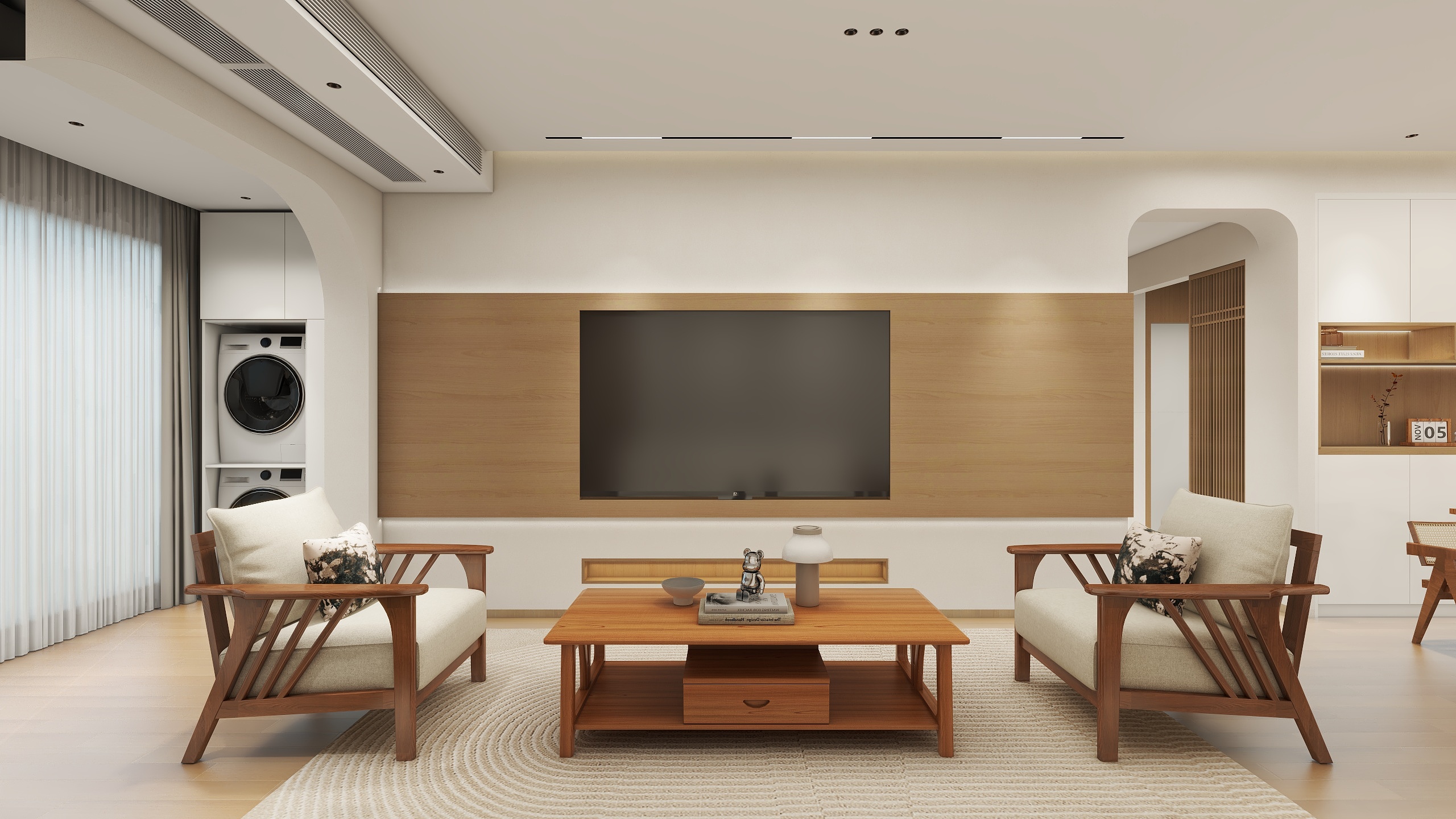 DESIGN满天星-顺景新一居-日式原木风格-第三版-白色门-装修设计方案