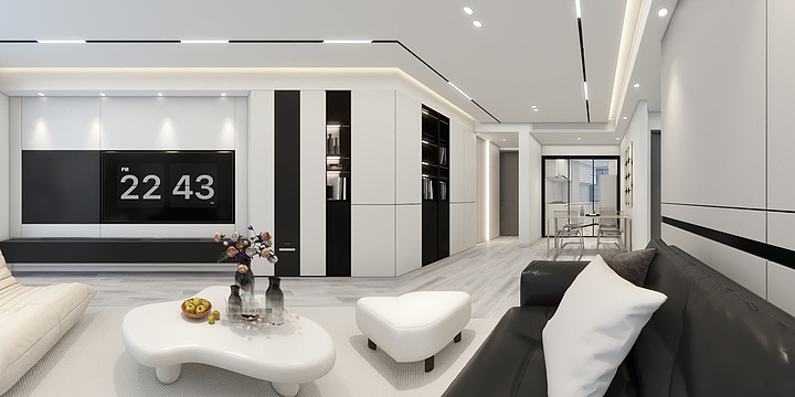 李晓芮-联投04户97平【极简黑白】-装修设计方案