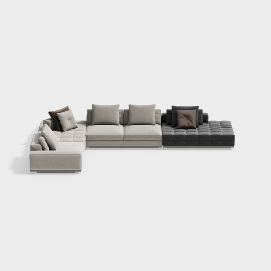 Modern L-shaped corner sofa